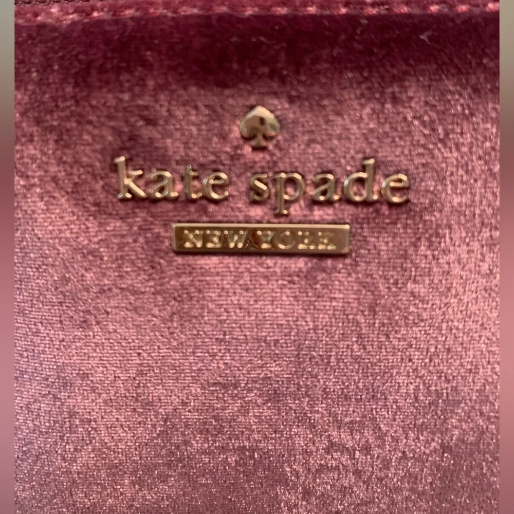 NWT Kate Spade Tilly deep plum velvet crossbody or clutch WKRU5592